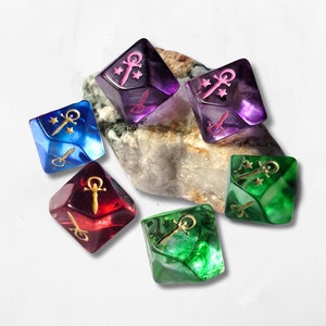 Single Customisable Vampire The Masquerade Dice D10s Misty Swirls Water Personalise Custom Gold Red Blue Purple Pink Black image 1