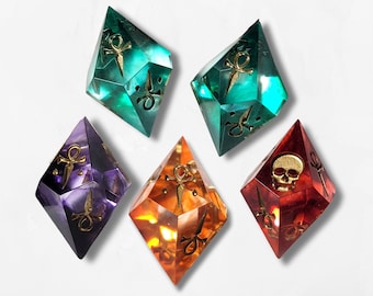Single Customisable Hunger Vampire The Masquerade Dice Sharp Edged D10s Misty Swirls Water Personalise Custom Red Blue Purple Pink Black