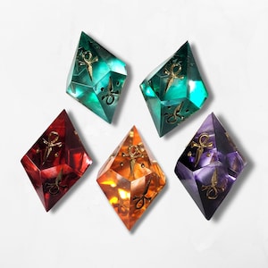 Single Customisable Vampire The Masquerade Dice Sharp Edged D10s Misty Swirls Water Personalise Custom VTM Red Blue Purple Pink Black