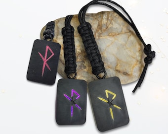 Customisable Safe Travels Car Mirror Bindrune Viking Norse Odin Pagan Elder Futhark Vehicle Motorbike Accessory Gift Loved One Birthday