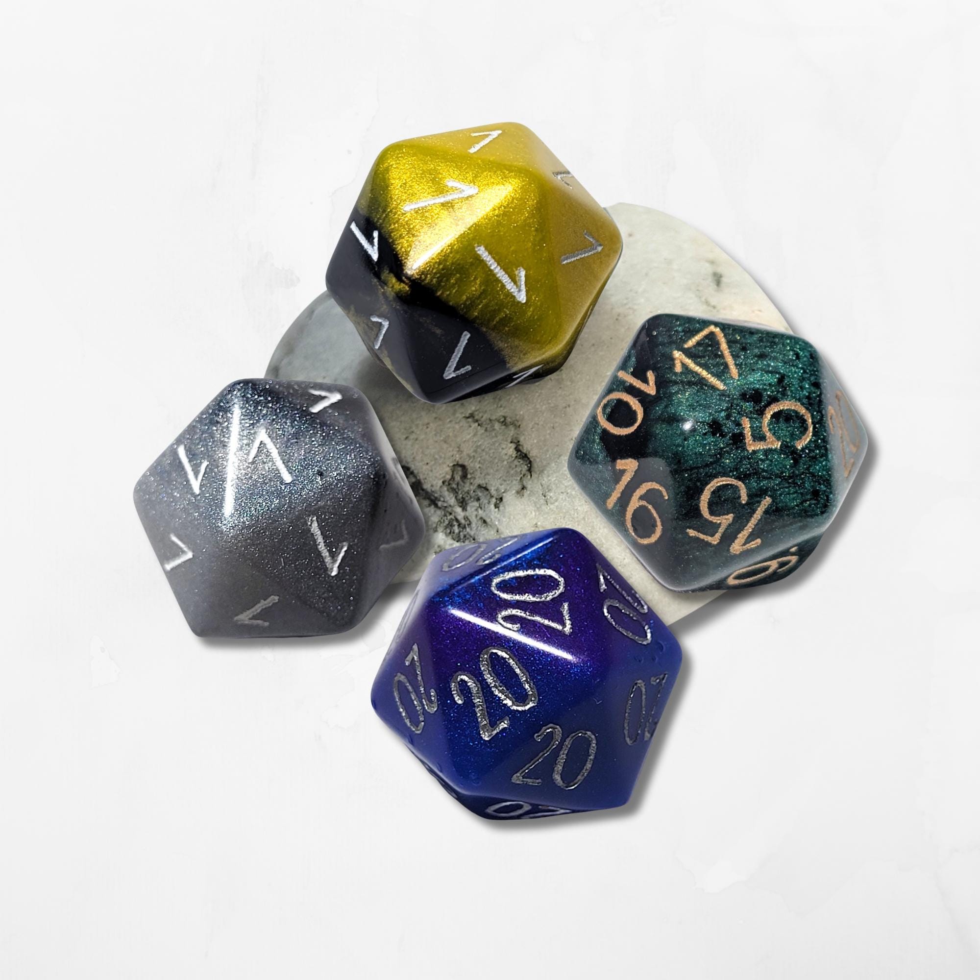 Custom Numbers and Colours D20 Dice DND Boardgame Glitter Shimmer Sparkle RPG Dungeons and Dragons Tabletop Games Personal Gift Striking