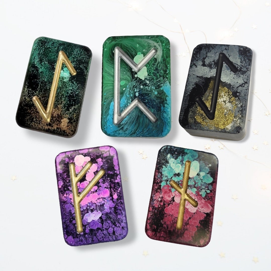 25 Customisable Elder Futhark Runes Unique Bright Multicoloured Norse ...