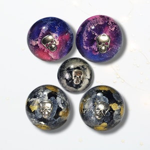 Boutons de poignée de meuble tête de mort personnalisables de 4 cm de diamètre Unique, remarquable, complexe, robuste, rénovations domiciliaires, porte de garde-robe, table de chevet