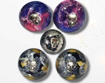 Customisable Skull Cabinet Handle Knobs 4cm In Diameter Unique Striking Intricate Sturdy Home Improvements Decor Wardrobe Door Bedside Table