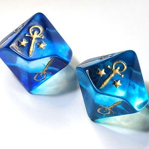 Single Customisable Vampire The Masquerade Dice D10s Misty Swirls Water Personalise Custom Gold Red Blue Purple Pink Black image 3