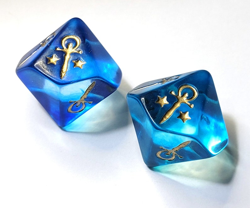 Single Customisable Vampire The Masquerade Dice D10s Misty Swirls Water Personalise Custom Gold Red Blue Purple Pink Black image 3