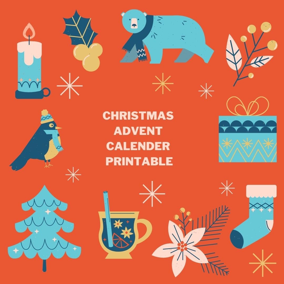 Printable Advent Calendar Social Media Act of Kindness Planner Etsy