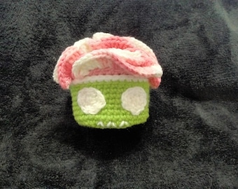 Crochet Zombie brain coaster set