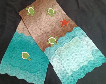 Sea Turtle Pocket Shawl Crochet Pattern
