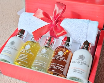 Molton Brown Ladies Pamper Gift Set 6 pc Gift Box Birthday ~ Anniversary Thank You ~ Pamper Hamper For Women ~ Teacher's Gift ~ Hug in a Box