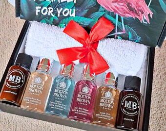 Molton Brown Ladies Luxury Gift Set 7 PC Gift Box ~ Birthday ~ Anniversary ~ Thank You ~ Pamper Hamper For Women ~ Shower Gel Luxury Gift ~