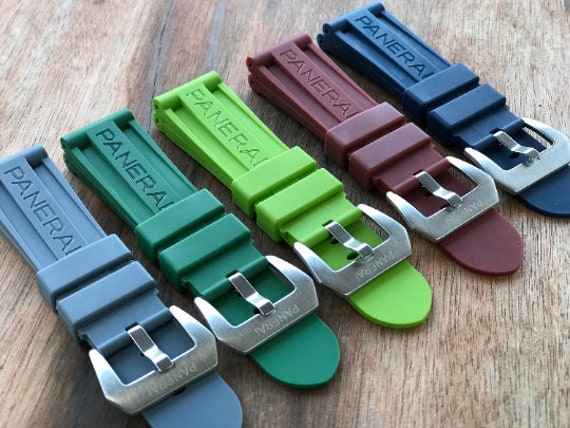NEW 24mm panerai officine rubber watch strap band
