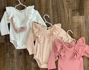 baby girl onesies with ruffles