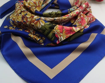 GORGEOUS " WOMEN'S Mens 100% SILK  Scarf Natural Classic Royal 