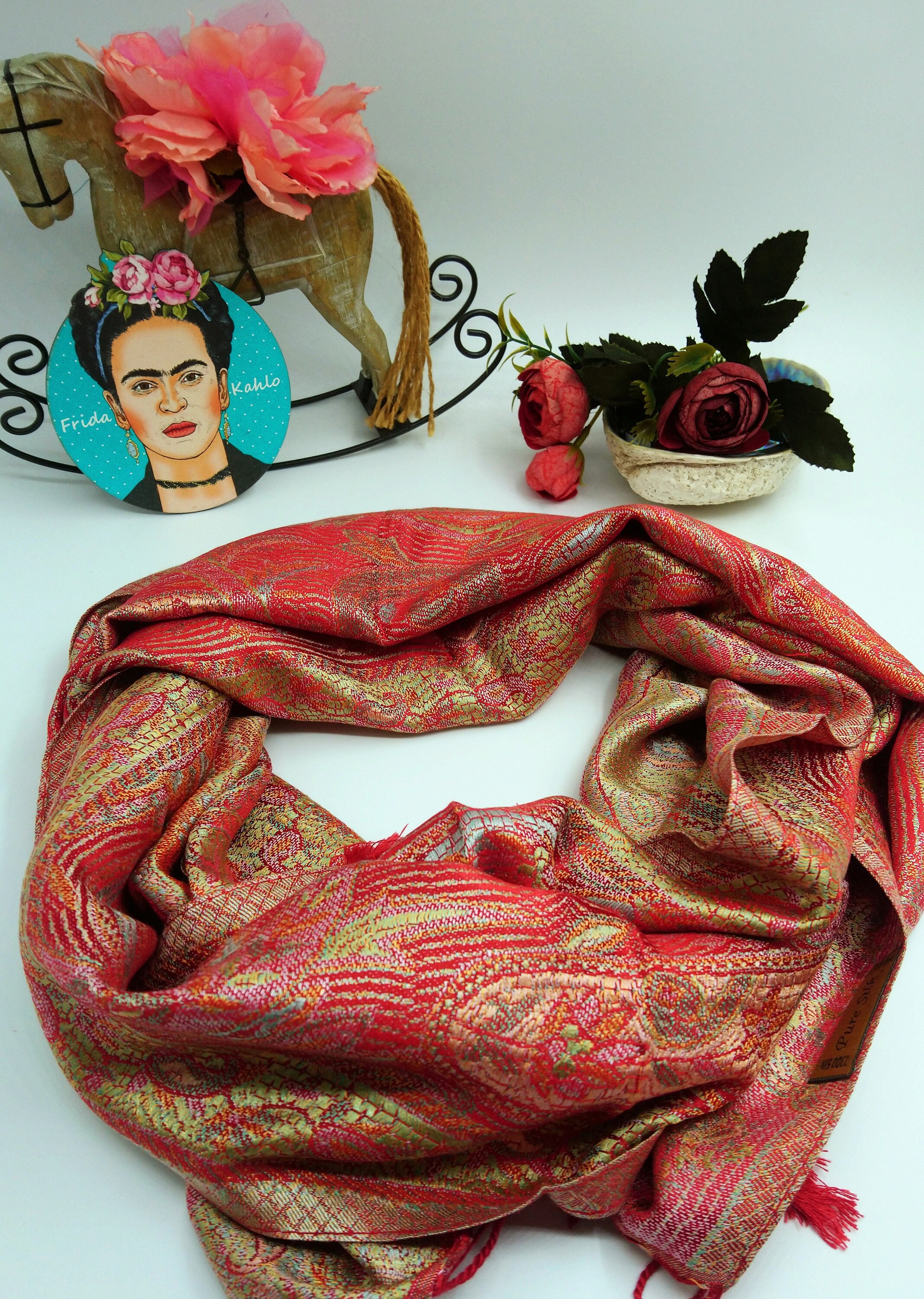 Silk Pashmina Scarf % 100 Pure Silk Paisley Design | Etsy