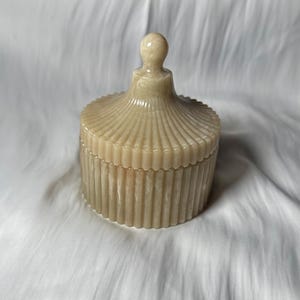 Neutral Tone Trinket Jar with Lid | Resin Trinket Jar | Keepsake Jar | Jewelry Jar | Neutral Trinket Jar | Trinket Dish | Gifts for Her