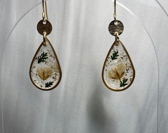Handmade Babys Breath Earrings | Gysophila Earrings | Real Pressed Flower Earrings l Floral Earrings | Dried Flower Earrings | Gifts For Her
