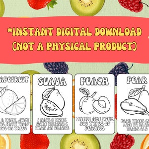 Educational Fruit Coloring Pages for Kids & Toddlers | 30 Printable ...