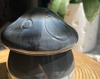 Handmade Mushroom Resin Storage Jar | Trinket Jar | Resin Stash Jar | Resin Storage Jar | Black & White Mushroom Stash Jar | Mushroom Jar