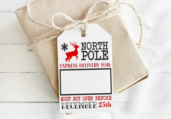 Christmas Present Gift Tags, North Pole Express, Special Delivery Christmas  Tags, North Pole Express Present Label, Set of 9 Gift Tags