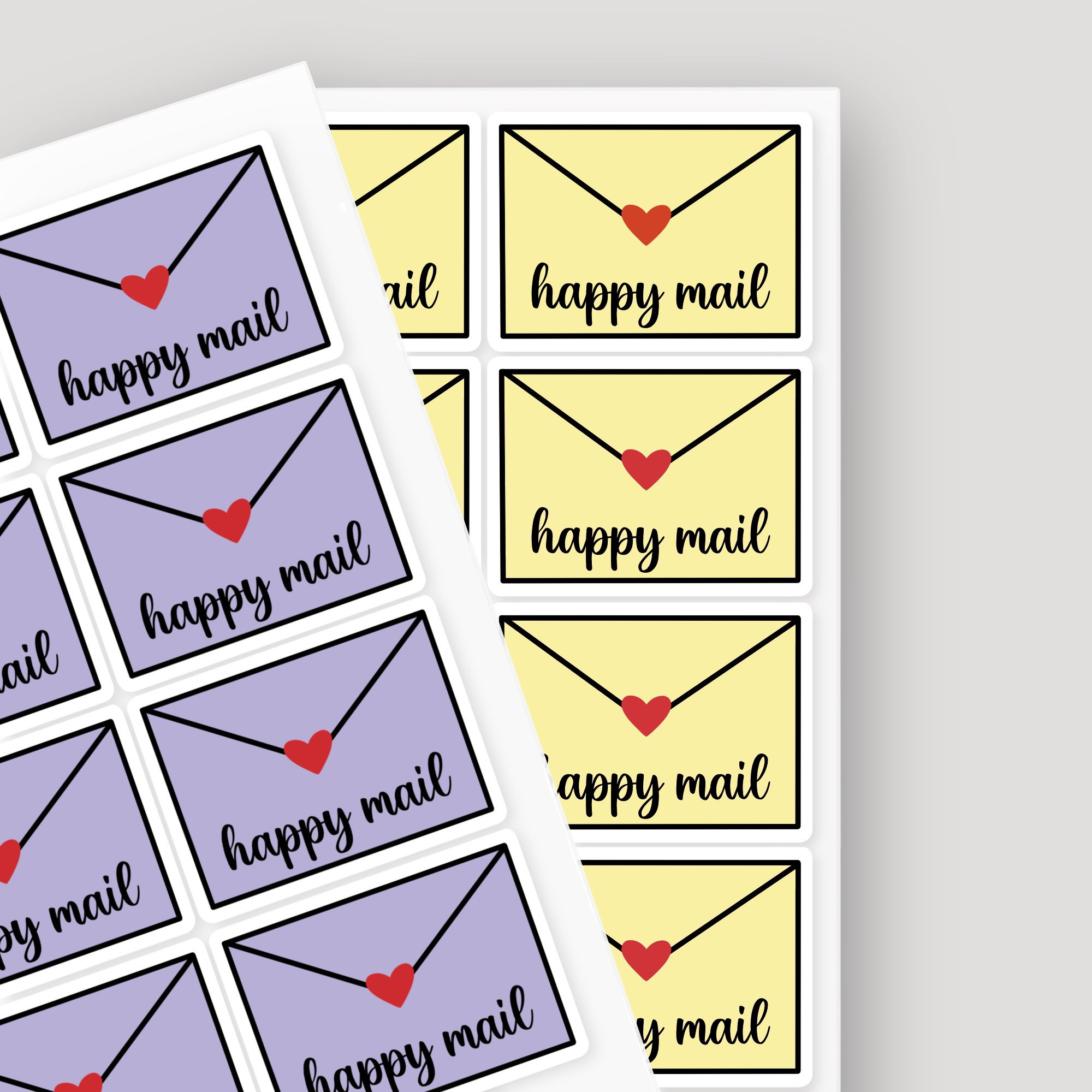 40 Happy Mail Stickers Envelope Postage Stickers Cute Kiss Etsy