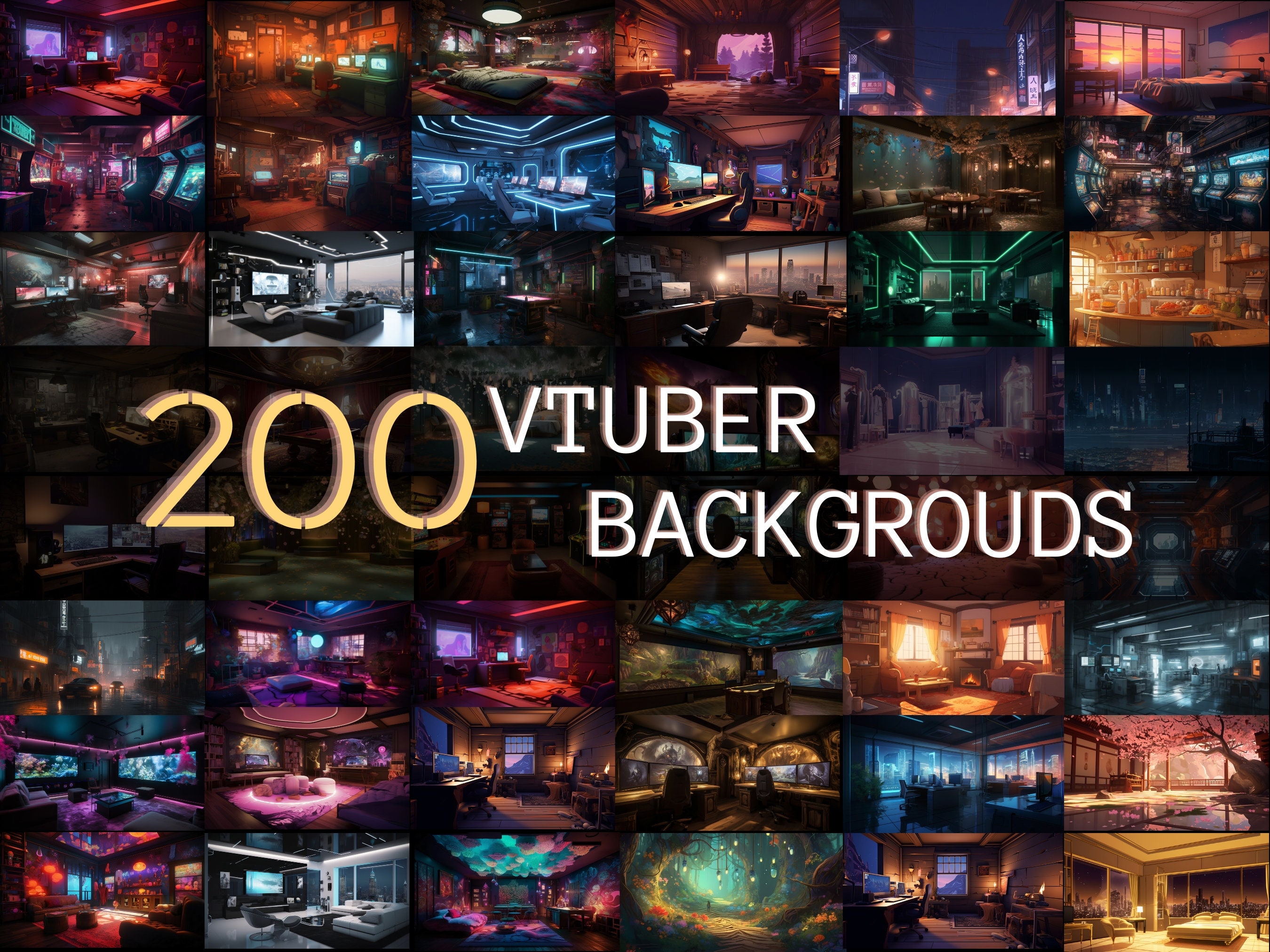 200 Vtuber Backgrounds Vtuber Rooms Stream Background - Etsy UK