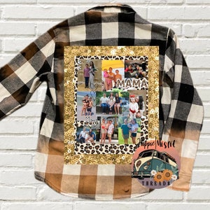 Women’s Custom Flannel, Bleached Flannel, Flannel Shirt, Holiday Apparel, Personalized gifts, gifts for her, Mothers Day gifts