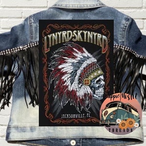 Lynyrd-Skynyrd Custom Denim Jacket, Lynyrd Skynyrd, Denim Jacket,  Womens jacket, western clothing, rock n roll, custom jackets