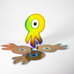 Oranje Alien Holo Sticker