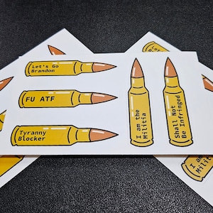 556 Bullet Messages 2nd Amendment Sticker