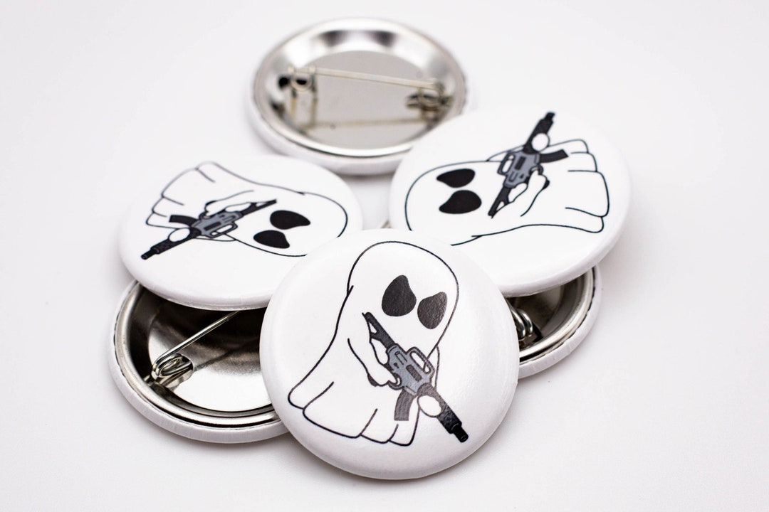 Ghost Gun Round Metal Button - Etsy
