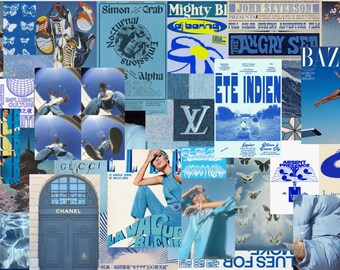 Blue Collage Kit | Etsy