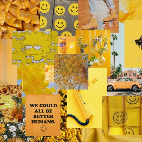 Sunshine Wall Collage Kit digital Download Yellow Photo Etsy