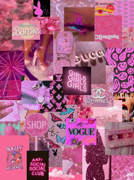 Pretty In Pink Photo Wall Collage Kit Instant Download 54 | Etsy