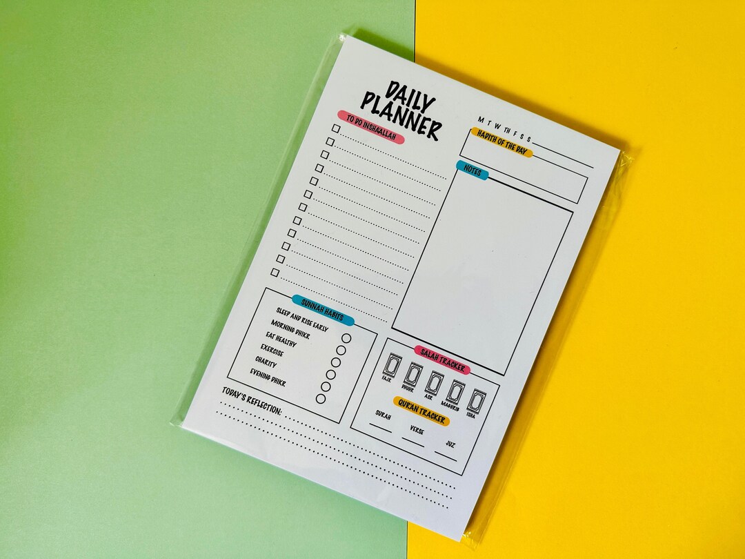 Daily Planner, Islamic Planner, A5 Planner, Islamic Notepad, Daily ...