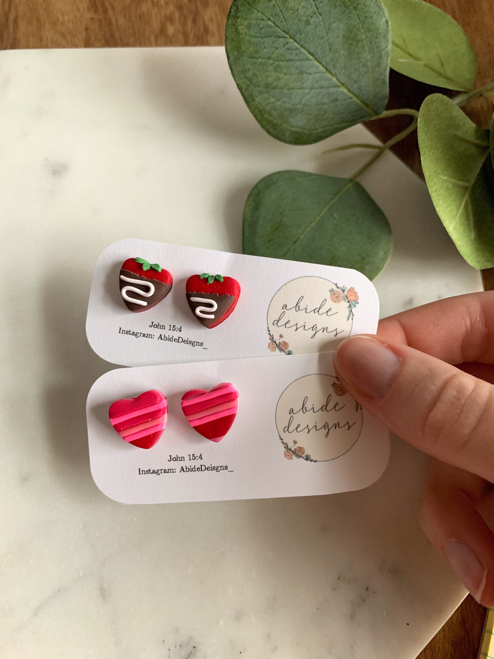 Valentines Day Stud Earrings Heart Studs Chocolate Etsy