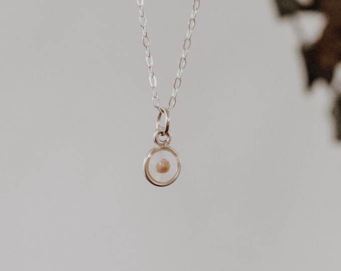 Tiny Mustard Seed Necklace: Sterling Silver Botanical Charm
