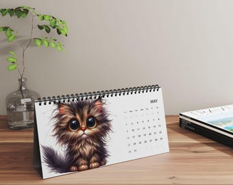 Tischkalender 2027 mit skurrilen Katzen | Desktop-Kalender 2027