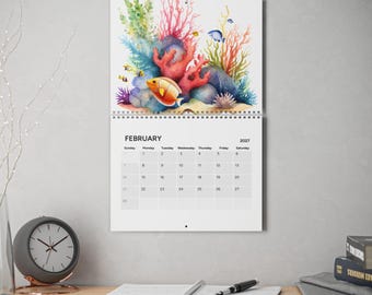 Calendario de Vida Submarina 2027 / Calendario de Pared de Vida Marina