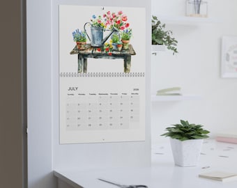 Watercolor Gardening Illustration Calendar 2026 | Wall Calendar