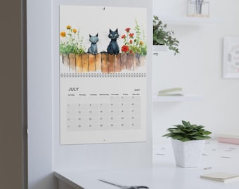 Funny Cats Calendar 2027, Wall Calendar | Cute Kitten Illustrations