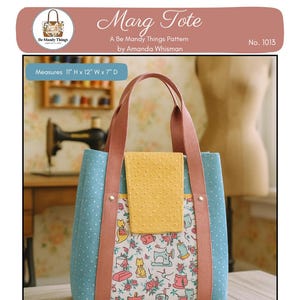 Marg Tote Schnittmuster - PDF - Strukturierte Projekttasche, Stricktasche, Basteltasche - Handgefertigte Geschenkidee