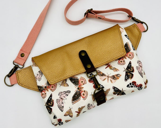 Butterfly & Vinyl Belt Bag, Sling Bag, Hip Bag, Crossbody Purse, Fanny Pack, Haralson Belt Bag