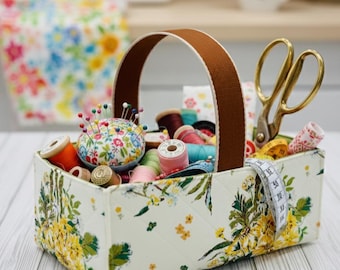 Fabric Basket Sewing Pattern, Beginner Storage Project (PDF Download)