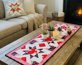 Shining Heart 3-in-1 Quilt Pattern – Block, Pillow & Table Runner PDF
