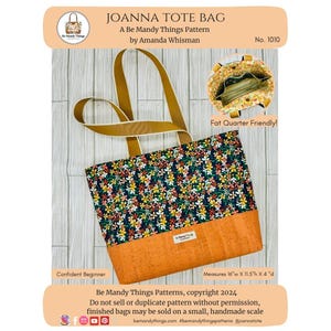 Patron de sac cabas Joanna, patron de couture de sac pour débutant, sac cabas, téléchargement immédiat, cabas chic, classique, bricolage, patron de couture PDF