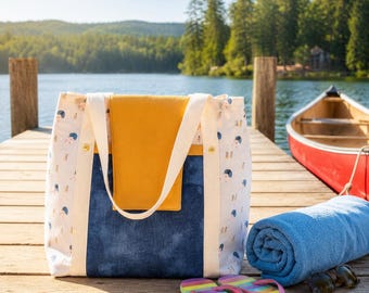 Marg Tote PDF Sewing Pattern – Beginner-Friendly Structured Tote with Flap and Pockets