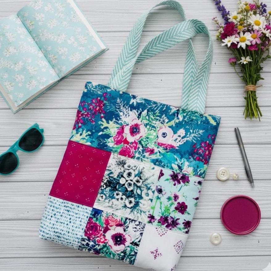 Easy Charm Tote Sewing Pattern: Beginner DIY Tote Bag (PDF