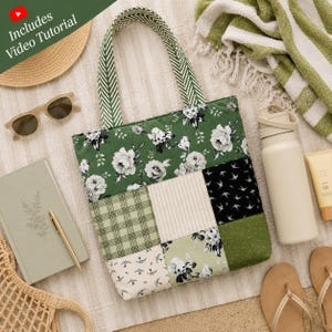 Easy Charm Tote Sewing Pattern, Beginner Bag, Charm Pack Friendly (PDF Download)