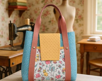 Marg Tote PDF Sewing Pattern – Beginner-Friendly Structured Tote with Flap and Pockets